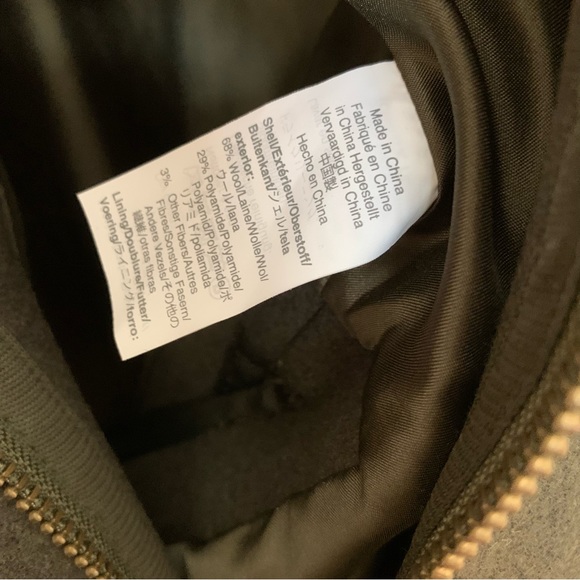 NEW Madewell Estate Wool Cocoon Coat in Dried Olive Melange, size Small - Picture 7 of 13